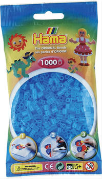 Hama Beutel mit Perlen 1000 Stück Transparent-Aqua (207-73)