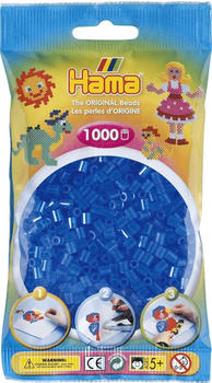 malte haaning Plastic Hama Beutel mit Perlen 1000 Stück Transparent-Blau (207-15)