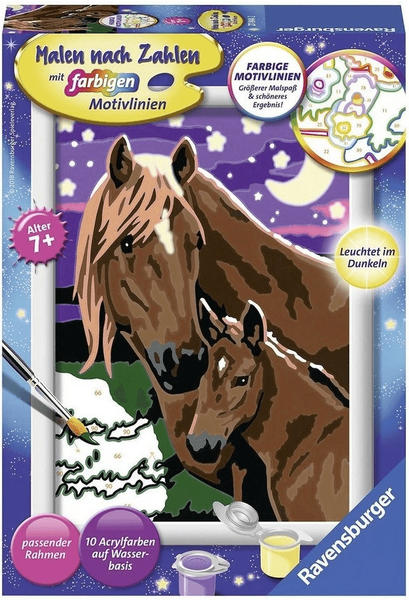Ravensburger Malen nach Zahlen Pferde Mit Leuchtfarbe Test - ab 12,95