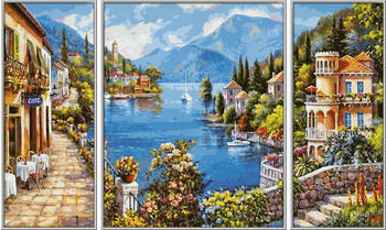 Schipper Malen nach Zahlen Triptychon Lago Romantico