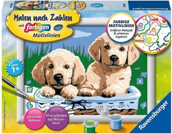 Ravensburger Malen nach Zahlen Süße Hundewelpen