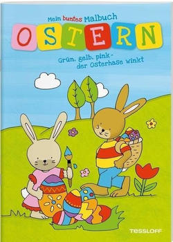 Tessloff Mein kleines Malbuch - Ostern - Grün, gelb, pink - der Osterhase winkt