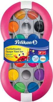 Pelikan Deckfarbkasten Space+ 24er mit Deckwei&szlig; - magenta