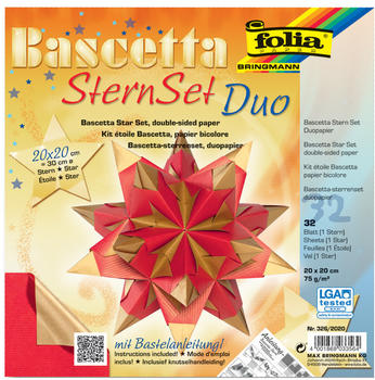 Folia Bascetta SternSet Duo rot gold 20x20cm (326/2020)