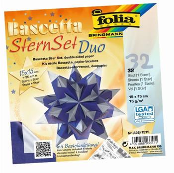 Folia Bascetta-Stern Duo 20x20cm blau/silber