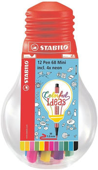 STABILO 12er-Pack Fasermaler "Pen 68 Mini Colorful Ideas"