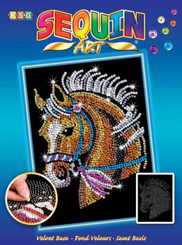 Mammut Spiel & Geschenk Sequin Art Paillettenbild Pferd