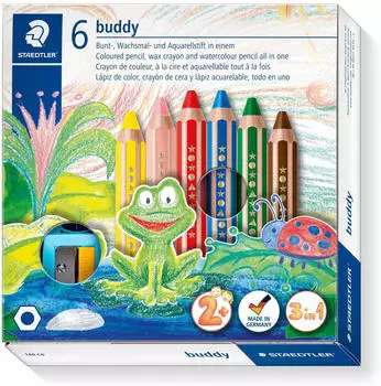 Staedtler buddy-Buntstifte 3 in 1 6 St&uuml;ck