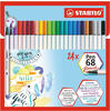 Stabilo Brush-Pen Pen 68 brush, 568/24-211, farbig sortiert, Pinselspitze...