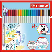 Stabilo 568/24-211, STABILO Pen 68 brush Brush-Pens farbsortiert, 24 St.