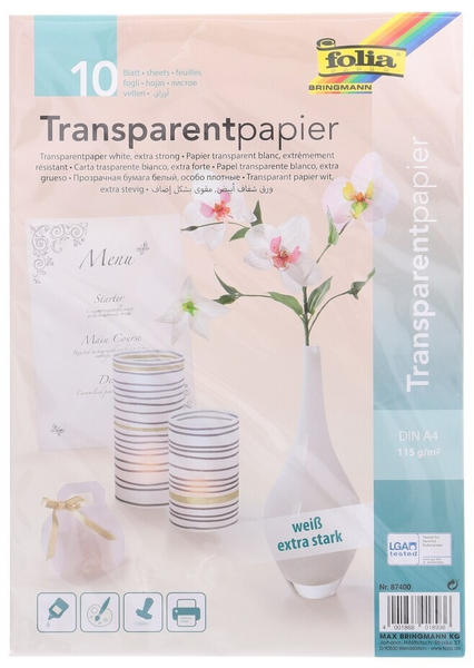 Folia Transparentpapier A4 115 g/m² 10 Blatt weiß