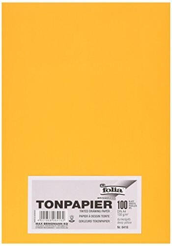 Folia Tonpapier DIN A4 130g/m² 100 Blatt dunkelgelb