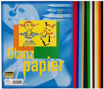 Idena Glanzpapier A5 gummiert 12 Blatt farbig sortiert