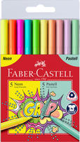Felt Tip Pens - 5 Neon + 5 Pastell