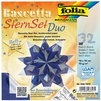 Folia Bascetta SternSet Duo blau silber 15x15cm (336/1515)