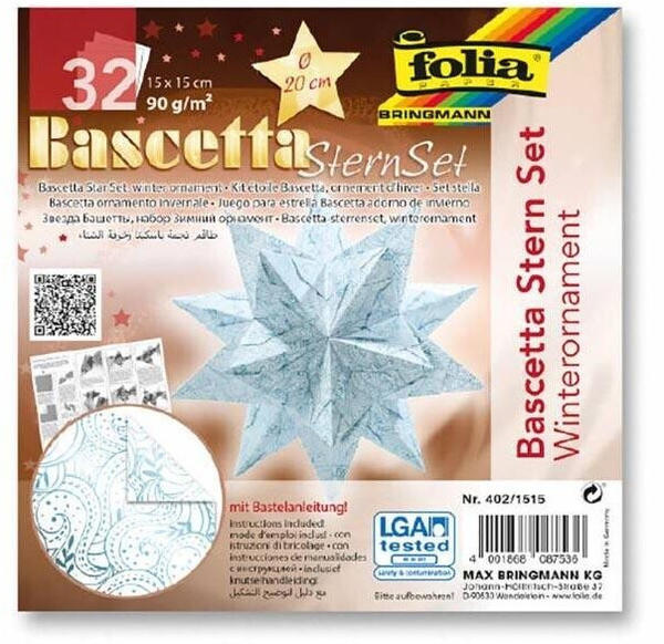 Folia Bascetta SternSet Winterornament eisblau 15x15cm (402/1515)