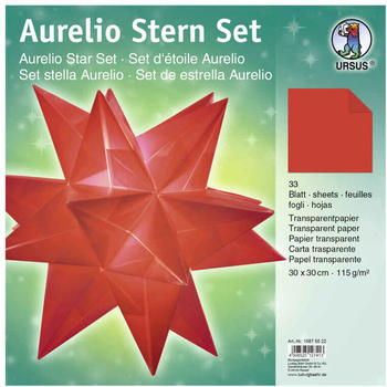 Ursus Aurelio Stern Set Transparentpapier 115g 30x30cm 33 Blatt rot