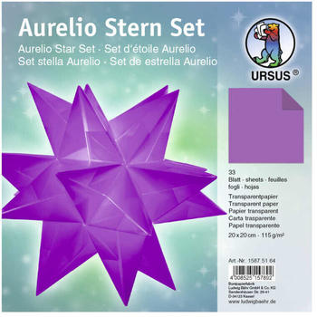 Ursus Aurelio Stern Set Transparentpapier 115g 20x20cm 33 Blatt aubergine