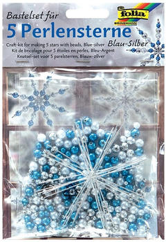 Folia Bastelset für 5 Perlensterne 340 Teile blau/silber/weiß