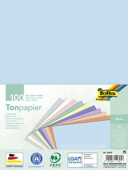 Folia Tonpapier DIN A4 130g/m² 100 Blatt Pastellfarben