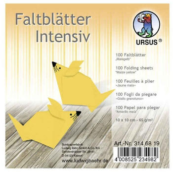 Ursus Faltblätter Intensiv Uni 65g 10x10cm 100 Blatt maisgelb