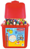 Stabilo Aquarellbuntstift woody 3 in 1 Schoolbox 38 St&uuml;ck/13 Farben +