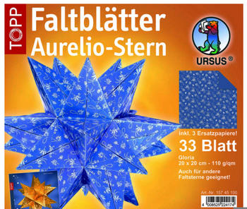Ursus Aurelio Stern Set 110g/qm 33 Blatt 20x20cm Gloria blau/silber