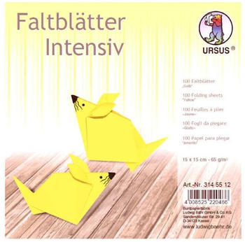 Ursus Faltblätter Intensiv Uni 65g 20x20cm 100 Blatt gelb