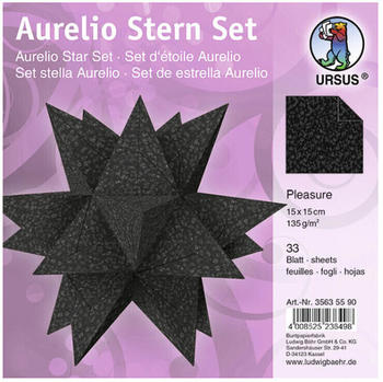 Ursus Aurelio Stern Set PLEASURE 15x15cm 135g 33 Blatt schwarz