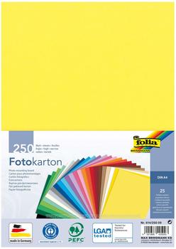 Folia Fotokarton DIN A4 300 g/qm 25-farbig sortiert 250 Blatt