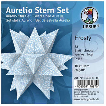 Ursus Aurelio Stern Set 80g/m&sup2; 10x10cm 33 Blatt Frosty