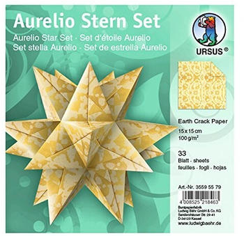 Ursus Aurelio Stern Set 100g/m² 15x15cm 33 Blatt Earth Crack Paper gold