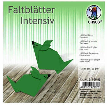 Ursus Faltblätter Intensiv Uni 65g 15x15cm 100 Blatt dunkelgrün