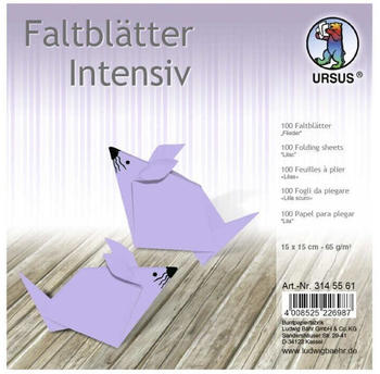 Ursus Faltblätter Intensiv Uni 65g 15x15cm 100 Blatt flieder