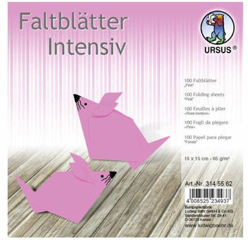 Ursus Faltblätter Intensiv Uni 65g 15x15cm 100 Blatt pink