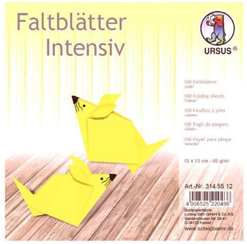 Ursus Faltblätter Intensiv Uni 65g 15x15cm 100 Blatt gelb