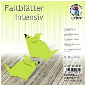 Ursus Faltblätter Intensiv Uni 65g 15x15cm 100 Blatt hellgrün