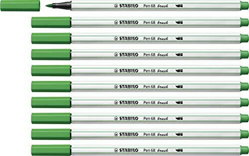 STABILO Pen 68 Brush 10er Pack smaragdgrün