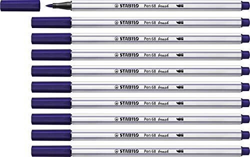 STABILO Pen 68 Brush 10er Pack preußischblau