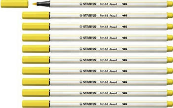 STABILO Pen 68 Brush 10er Pack gelb