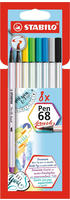 Stabilo 568/08-21, STABILO Pen 68 brush Brush-Pens farbsortiert, 8 St.