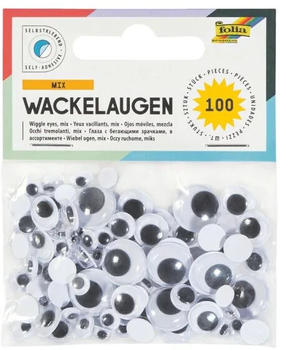 Folia Wackelaugen Mix selbstklebend 100 Stück