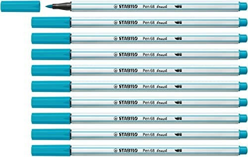 STABILO Pen 68 Brush 10er Pack hellblau