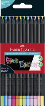Faber-Castell Black Edition Buntstifte Neon & Pastell 12 Farben