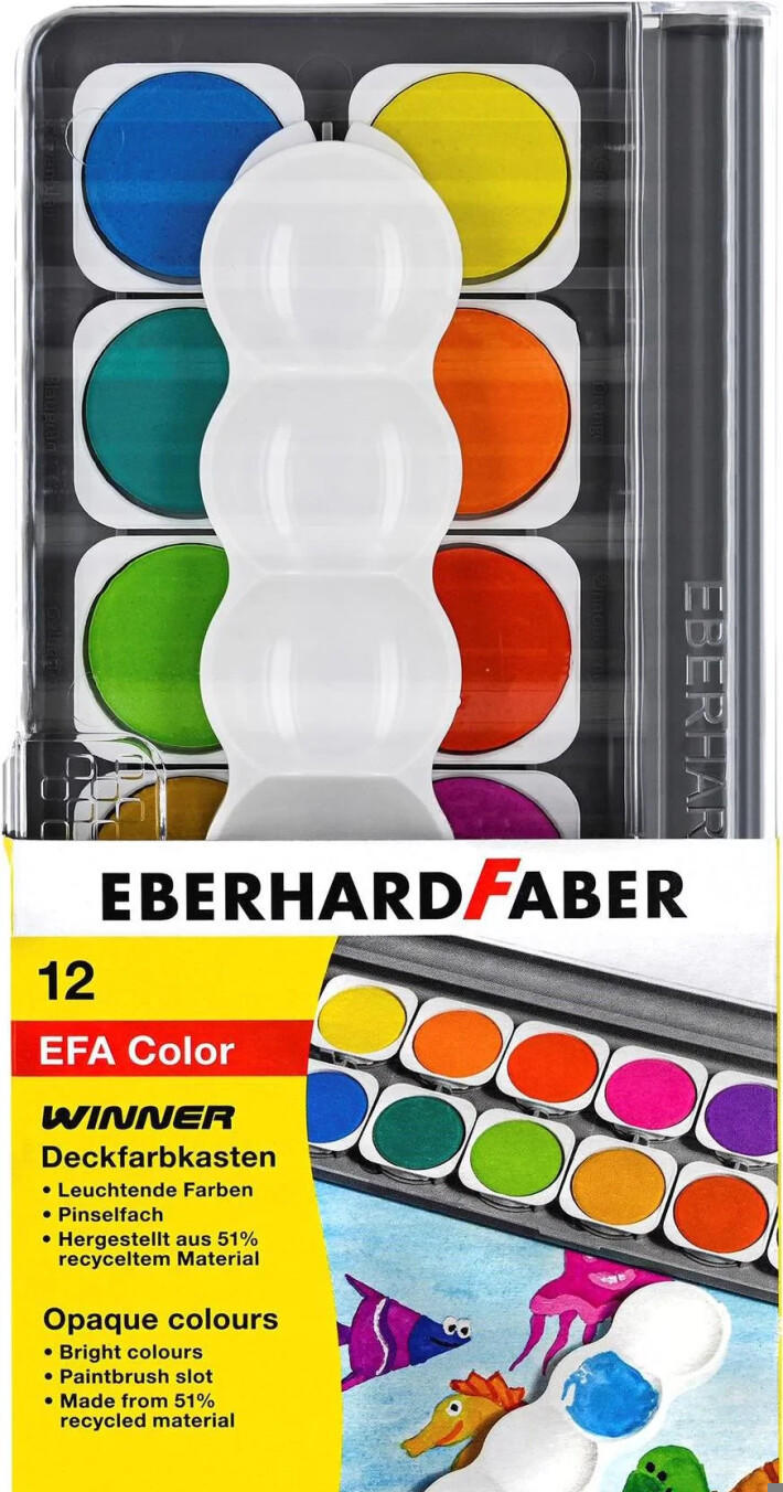 Deckfarbkasten Connector 12 Farben plus Deckweiß Faber Castell Deckfarbkasten Connector 12 Farben plus Deckweiß Faber Castell