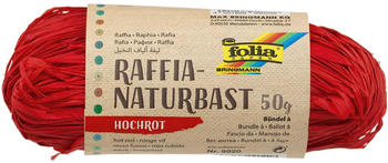 Folia Raffia Naturbast 50g matt hochrot