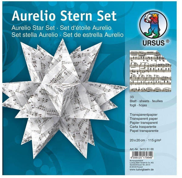 Ursus Aurelio Stern Set 115g/m² 20x20cm 33 Blatt Noten schwarz/weiß