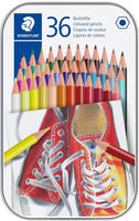 Staedtler 175 M36, STAEDTLER Hexagonal-Buntstift, 36er Metall-Etui