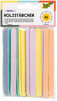 Folia Holzst&auml;bchen PASTELL, 114x10x2mm, 50 St&uuml;ck