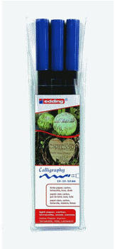 edding 1255 Kalligrafiestift - 3er Set - stahlblau schwarz, blau